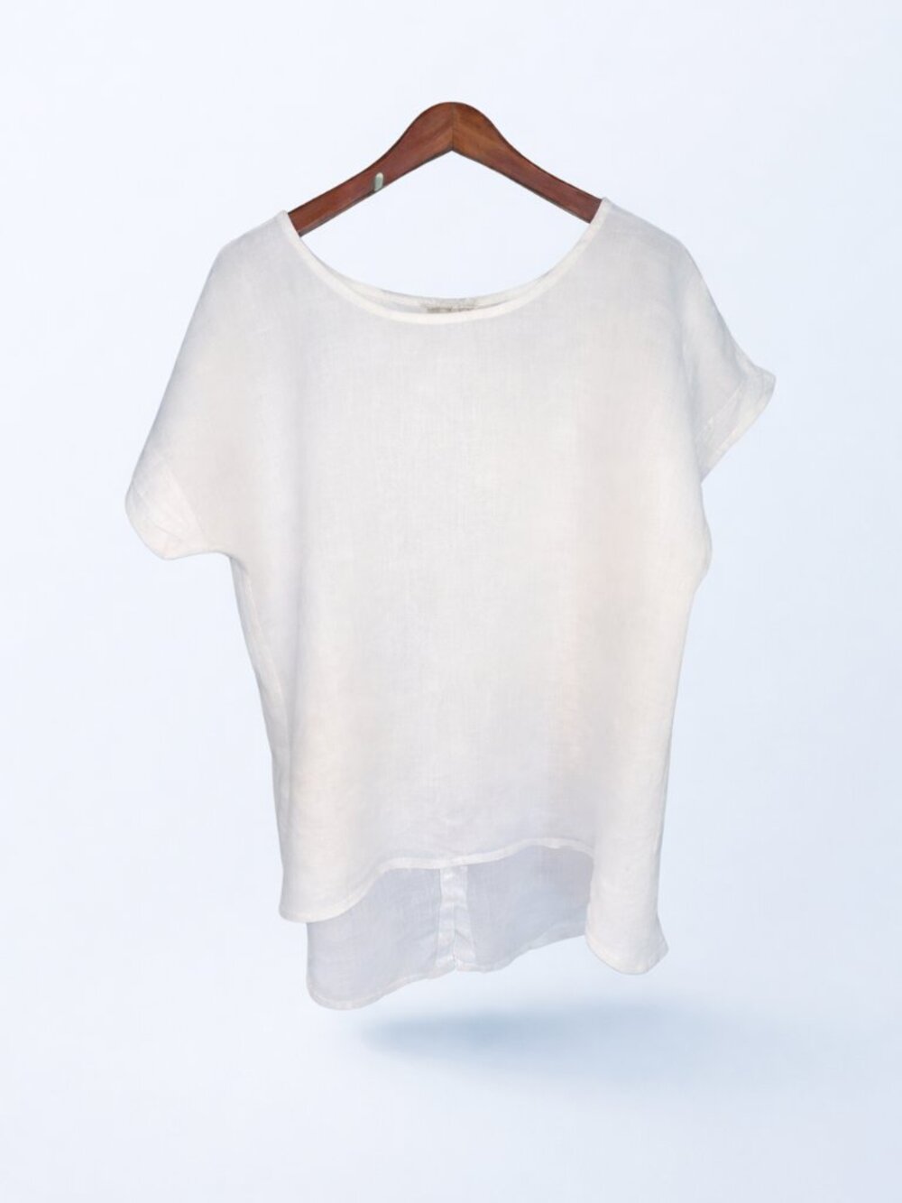 Italian Linen Top L | Coastal Boho | Back Button detail, Resort